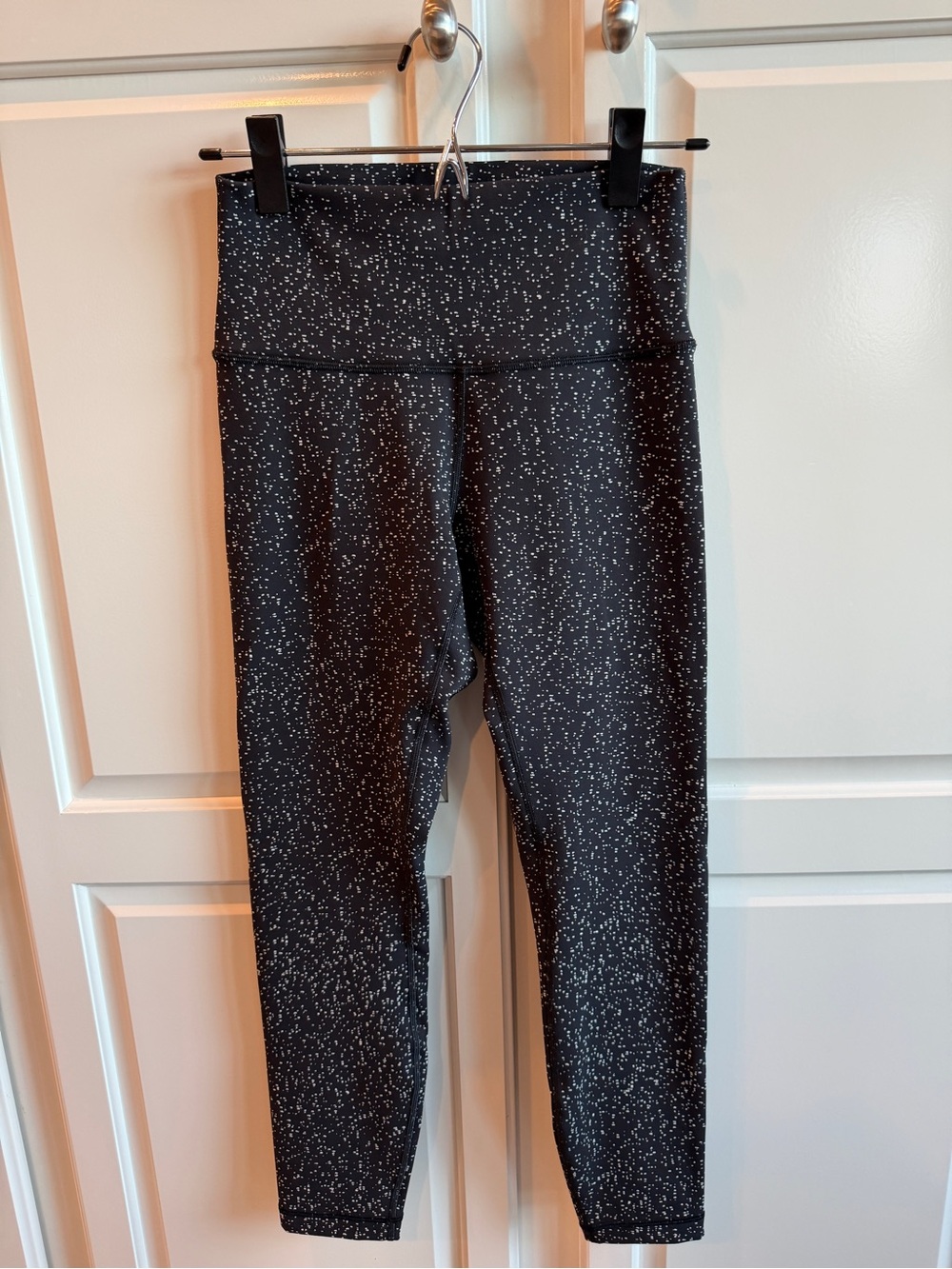 Lululemon Black Speckled Wunder Under High Rise 7/8 Leggings Size 6